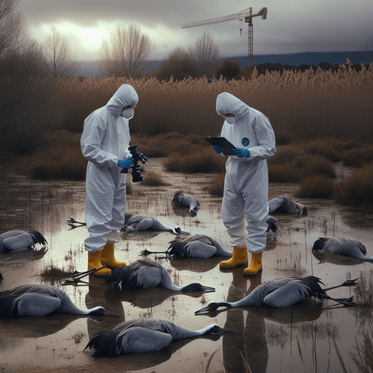 "Imagen ilustrativa de "&Brote de gripe aviar H5N1 causa la muerte de más de 1.000 grullas en España