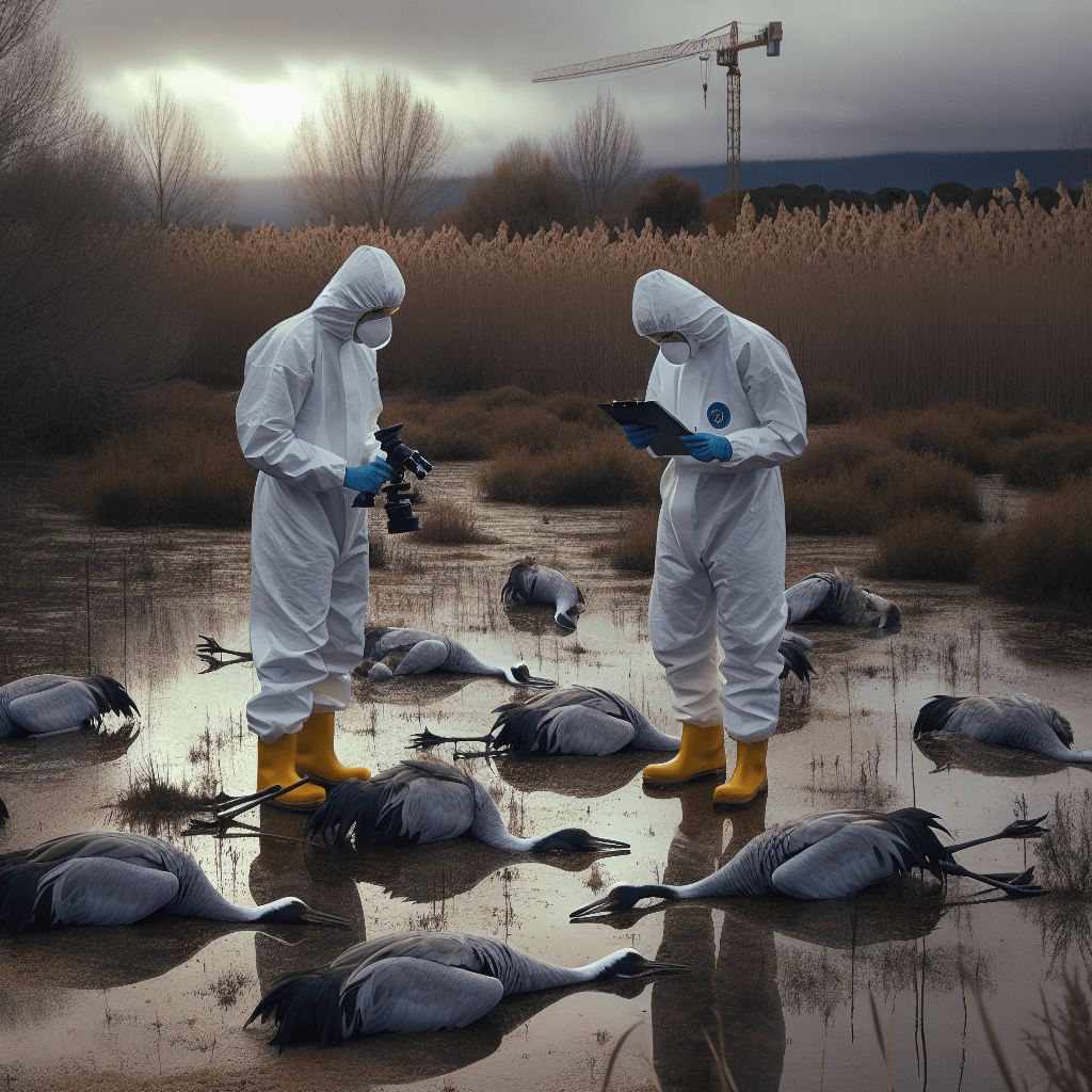 "Imagen ilustrativa de "&Brote de gripe aviar H5N1 causa la muerte de más de 1.000 grullas en España
