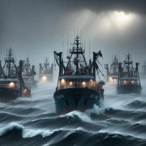 "Imagen ilustrativa de "&Ingreso temporal de 53 buques pesqueros chinos en Argentina: ¿Qué trae el severo temporal del Atlántico Sur?