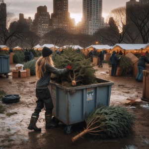 "Imagen ilustrativa de "&Reciclaje de árboles de Navidad en Nueva York: ¡Transforma tu pino en abono para parques!